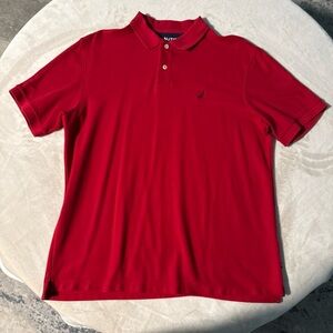 Nautica Red Short-Sleeve Polo with Embroidered Logo